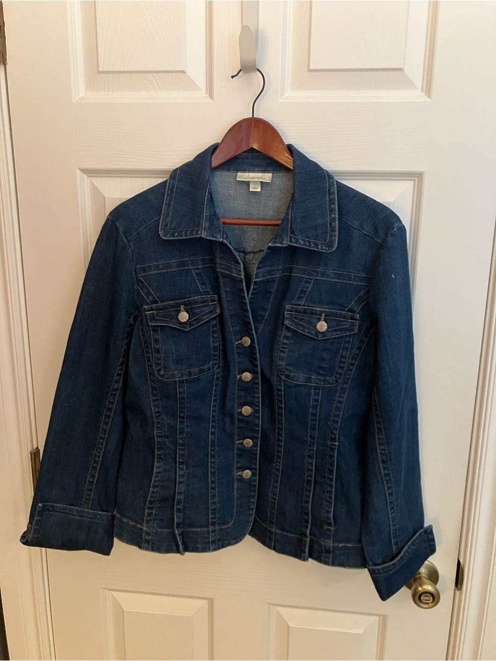 Classic Dressbarn Dark Blue Denim Button-Up Jacket